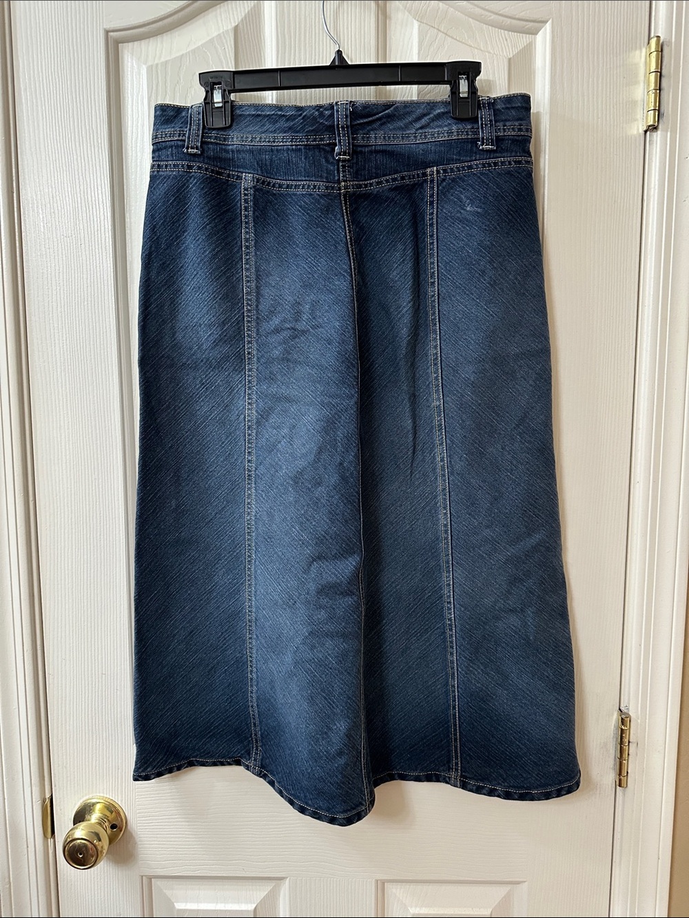 Bandolino Dark Blue Flared Denim Skirt - Picture 2 of 4